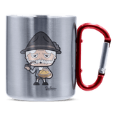 Da Oid Sinzer Leberkassemmel Edelstahl Kaffeetasse roter Karabiner 320ml Kitzstein Front